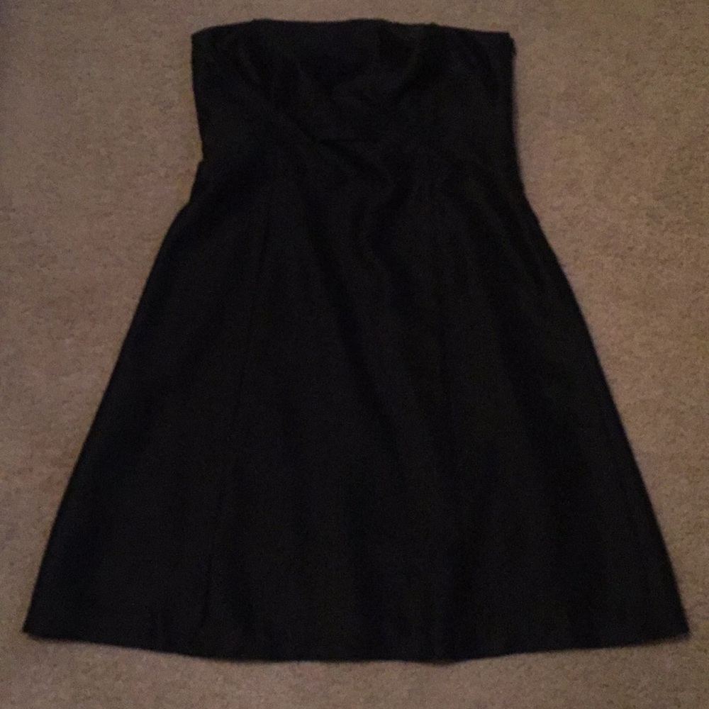 Ann Taylor Classic black strapless satin dress